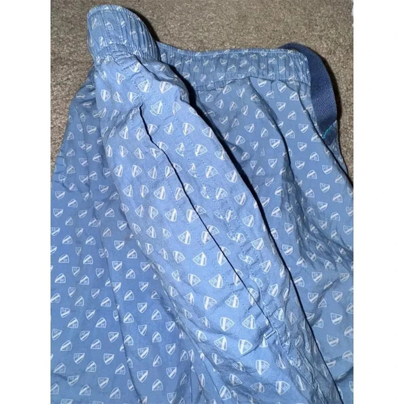 Cremieux Men's Sleep Shorts L Blue Sailboat Print Adjustable Drawstring - Picture 6 of 14